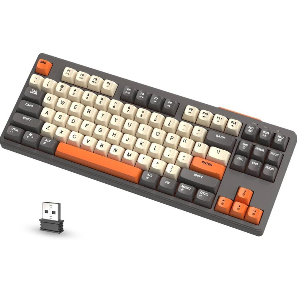 کیبورد گیمینگ RGB دار فری ولف FREEWOLF مدل KEY 87 رنگ خاکستری - Image 2