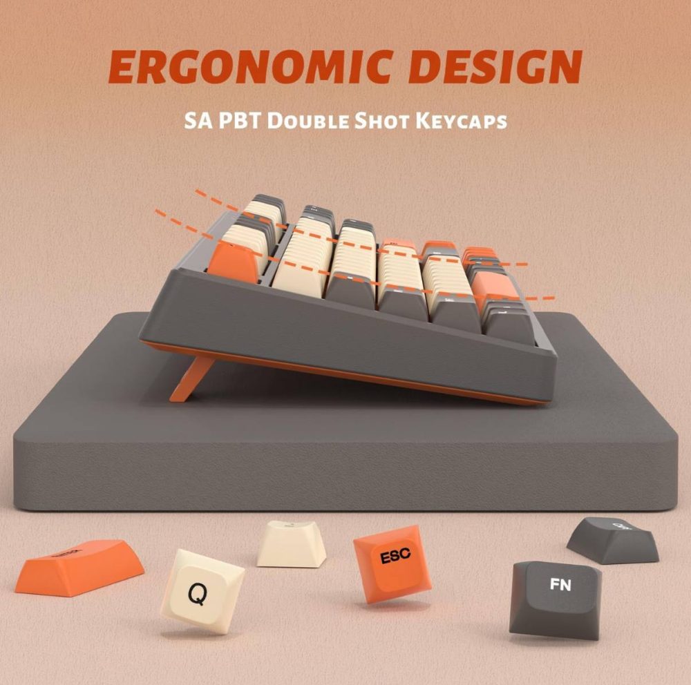 کیبورد گیمینگ RGB دار فری ولف FREEWOLF مدل KEY 87 رنگ خاکستری - Image 3