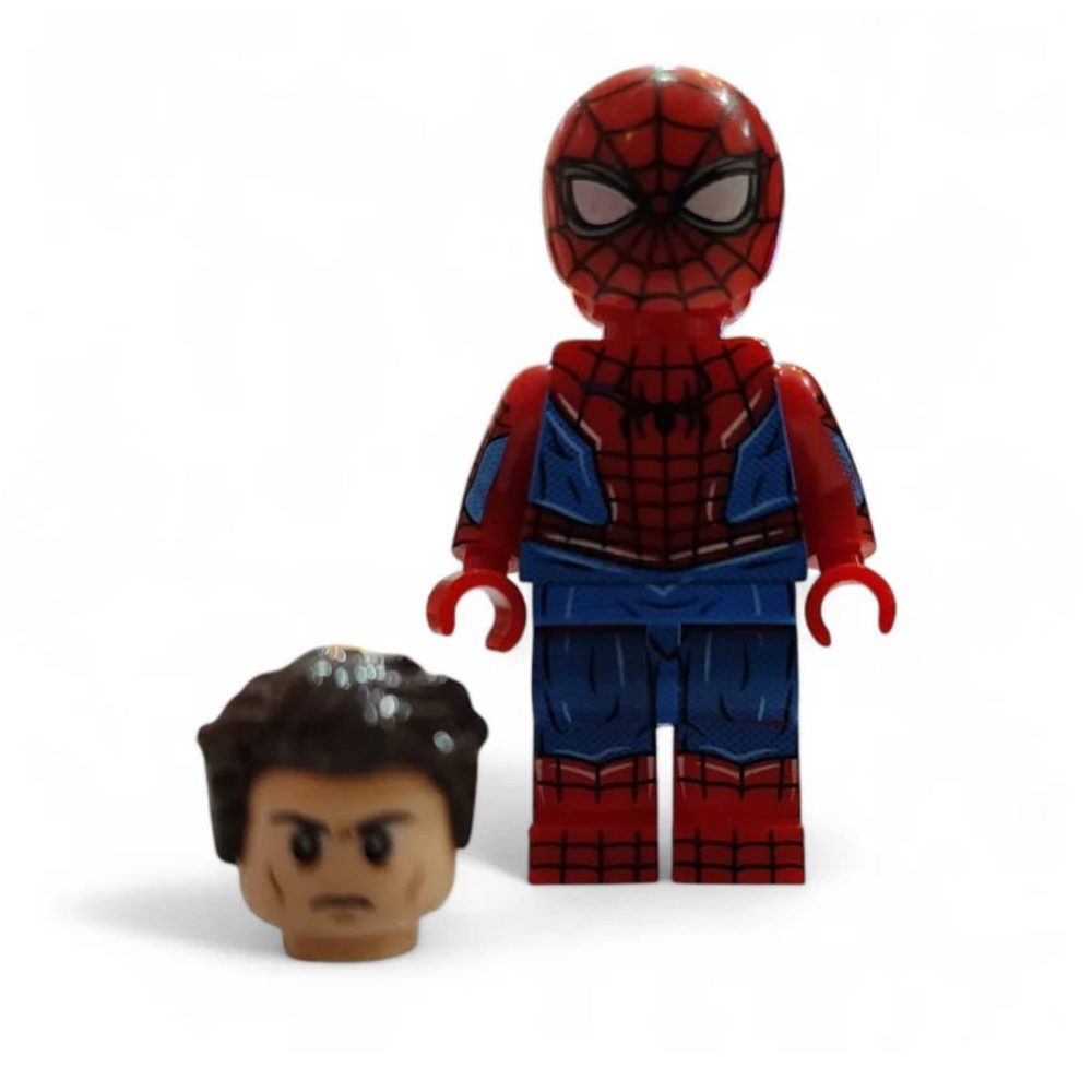 مینی فیگور لگویی اسپایدرمن ابی و قرمز همراه با ماسک و سر اضافه کد B
