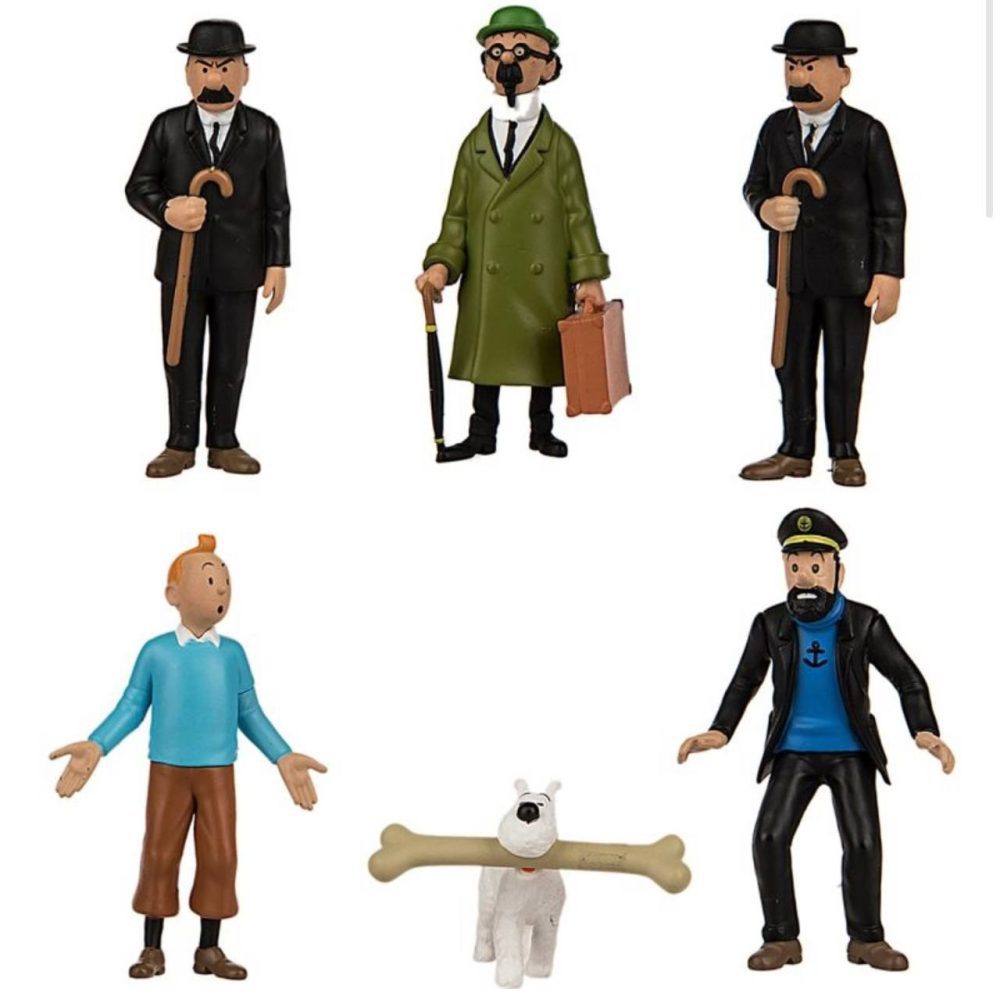 پک فیگور 6 عددی تن تن به همراه پایه سایز کوچک کد A